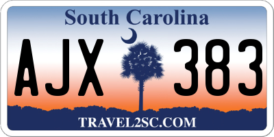 SC license plate AJX383