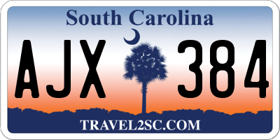 SC license plate AJX384