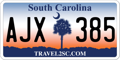 SC license plate AJX385