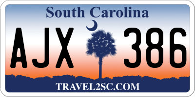 SC license plate AJX386