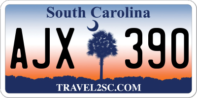 SC license plate AJX390