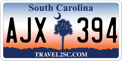 SC license plate AJX394