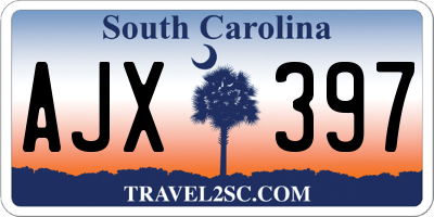 SC license plate AJX397