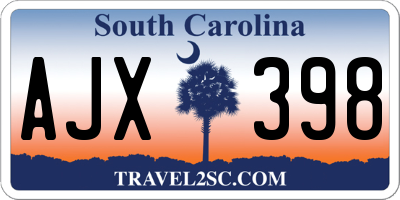 SC license plate AJX398