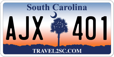 SC license plate AJX401
