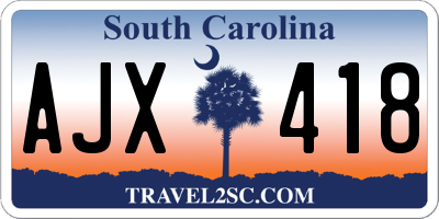 SC license plate AJX418