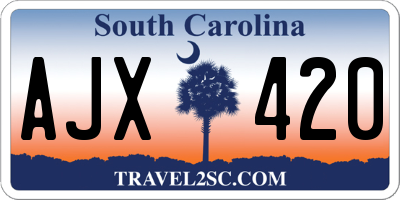 SC license plate AJX420