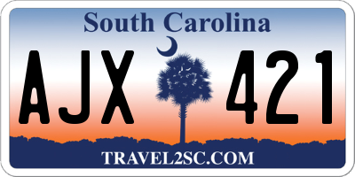SC license plate AJX421