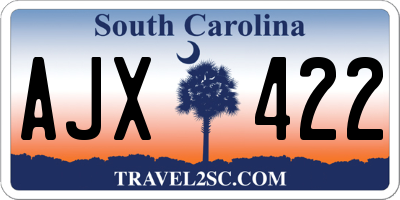 SC license plate AJX422