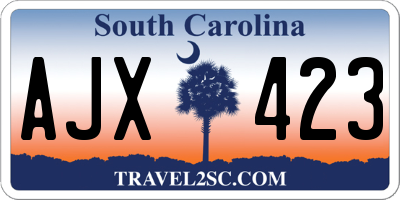 SC license plate AJX423