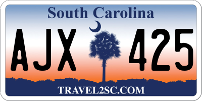 SC license plate AJX425