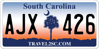 SC license plate AJX426