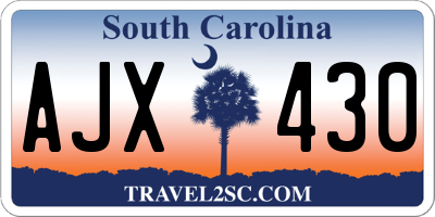 SC license plate AJX430