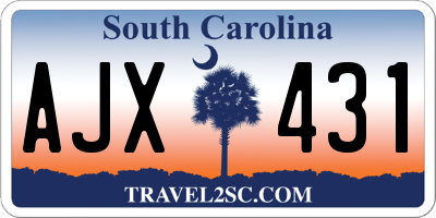 SC license plate AJX431
