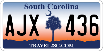 SC license plate AJX436