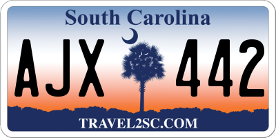 SC license plate AJX442