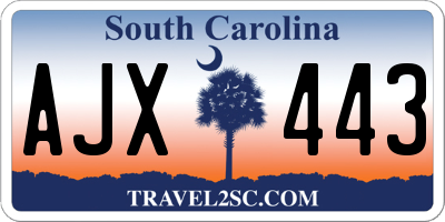 SC license plate AJX443