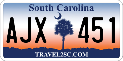SC license plate AJX451