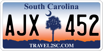 SC license plate AJX452