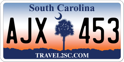 SC license plate AJX453