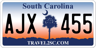 SC license plate AJX455