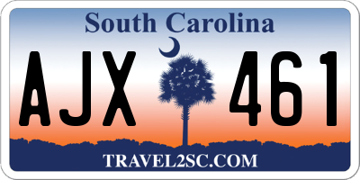 SC license plate AJX461