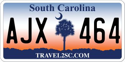 SC license plate AJX464