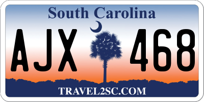 SC license plate AJX468
