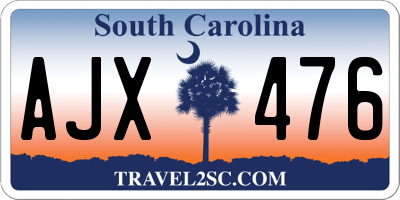 SC license plate AJX476