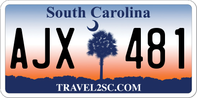 SC license plate AJX481