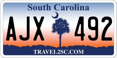 SC license plate AJX492