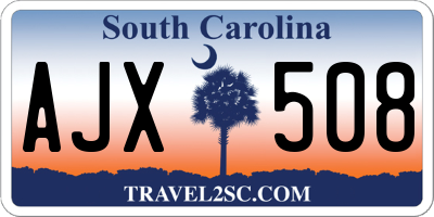 SC license plate AJX508