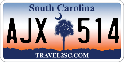 SC license plate AJX514