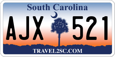 SC license plate AJX521