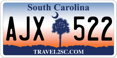 SC license plate AJX522