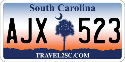 SC license plate AJX523