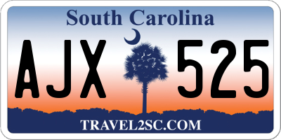 SC license plate AJX525