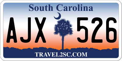 SC license plate AJX526