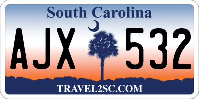 SC license plate AJX532