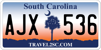 SC license plate AJX536