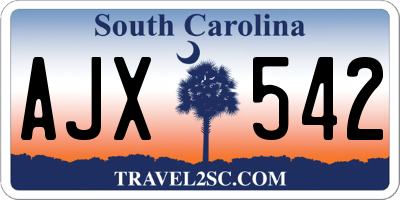 SC license plate AJX542