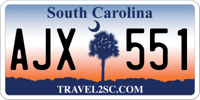 SC license plate AJX551