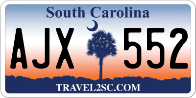 SC license plate AJX552