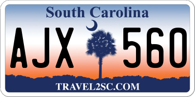 SC license plate AJX560