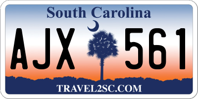 SC license plate AJX561