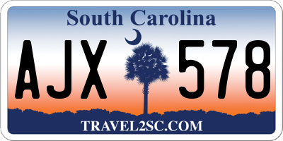 SC license plate AJX578