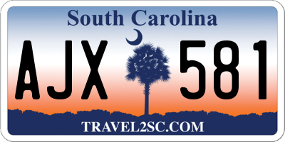 SC license plate AJX581