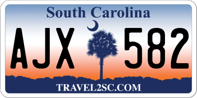 SC license plate AJX582