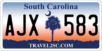 SC license plate AJX583
