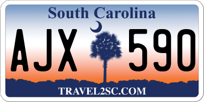SC license plate AJX590